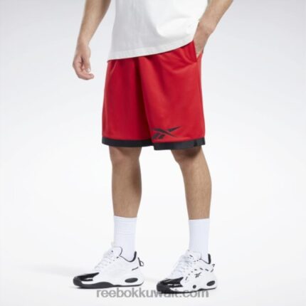 رجال ناقلات الأحمر شورت شبكي لكرة السلة Reebok 0NZ0F1269