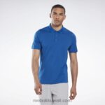 رجال ناقلات الأزرق قميص بولو جاهز للتمارين الرياضية Reebok 0NZ0F1256