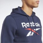 رجال ناقلات البحرية كنزة بغطاء للرأس بشعار الماركة Reebok 0NZ0F1175 - Image 3