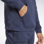 رجال ناقلات البحرية كنزة بغطاء للرأس بشعار الماركة Reebok 0NZ0F1175 - Image 4