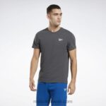 رجال هيذر رمادي غامق تي شيرت كلاسيكيات الهوية Reebok 0NZ0F1209