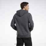 رجال هيذر رمادي غامق كنزة بغطاء للرأس بشعار الماركة Reebok 0NZ0F1205 - Image 3