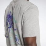 رجال هيذر رمادي متوسط أعلى تي شيرت ملعب كرة السلة Reebok 0NZ0F1327 - Image 6