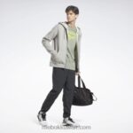 رجال هيذر رمادي متوسط سترة بقلنسوة بسحاب كامل Reebok 0NZ0F1183 - Image 2