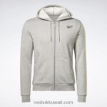 رجال هيذر رمادي متوسط سترة بقلنسوة بسحاب كامل Reebok 0NZ0F1183 - Image 6