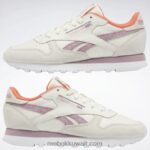 طباشير / أرجواني منقوع / أبيض قدم أحذية نسائية جلدية كلاسيكية Reebok 0NZ0F81 - Image 3