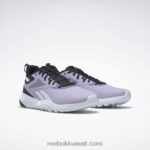 قلب أسود / أرجواني واحة / أبيض فتور حذاء فليكساجون فورس 4 نسائي للتدريب Reebok 0NZ0F215 - Image 3