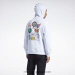 مزيج أبيض هوديي ستريت فايتر برسومات Reebok 0NZ0F363 - Image 4