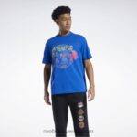 ناقلات الأزرق تي شيرت برسومات ستريت فايتر Reebok 0NZ0F572