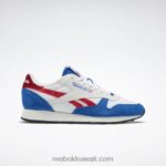 ناقلات الأزرق / ftwr الأبيض / ناقلات الأحمر جلد كلاسيكي يجعله حذائك Reebok 0NZ0F153