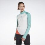 نحيف أبيض تشغيل قميص من النوع الثقيل بسحاب Reebok 0NZ0F702