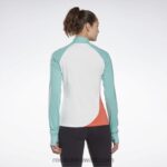 نحيف أبيض تشغيل قميص من النوع الثقيل بسحاب Reebok 0NZ0F702 - Image 3