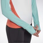 نحيف أبيض تشغيل قميص من النوع الثقيل بسحاب Reebok 0NZ0F702 - Image 5