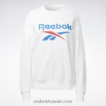 نحيف أبيض سويت شيرت صوف بشعار الماركة كبير Reebok 0NZ0F597 - Image 6