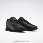 نحيف أسود أساسي / رمادي نقي 5 أحذية جلدية كلاسيكية Reebok 0NZ0F103 - Image 3
