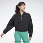 نحيف أسود استوديو أزياء لامعة سترة Reebok 0NZ0F993