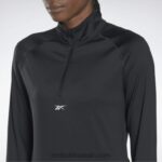 نحيف أسود الليل تشغيل قميص من النوع الثقيل بسحاب Reebok 0NZ0F740 - Image 5