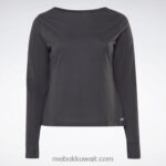 نحيف أسود الليل تي شيرت سوبريموم طويل الأكمام جاهز للتمارين الرياضية (حجم كبير) Reebok 0NZ0F674 - Image 6