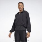 نحيف أسود الليل سترة منسوجة تشغيل Reebok 0NZ0F742