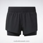 نحيف أسود تشغيل شورتين في واحد Reebok 0NZ0F400 - Image 6