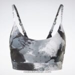 نحيف أسود حمالة صدر جريئة مطبوعة بحمالات رفيعة من لوكس Reebok 0NZ0F715 - Image 6