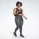 نحيف أسود حمالة صدر رياضية متسابق ناقلات لوكس (حجم كبير) Reebok 0NZ0F612 - Image 2