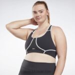 نحيف أسود حمالة صدر لوكس ريسر مبطنة بألوان متداخلة (حجم كبير) Reebok 0NZ0F769