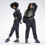 نحيف أسود سترة كاردي ب الساتان المنسوجة Reebok 0NZ0F937 - Image 4