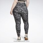 نحيف أسود طماق مطبوعة جاهزة للتمارين الرياضية (حجم كبير) Reebok 0NZ0F551 - Image 4