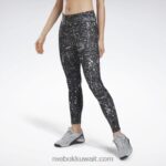 نحيف أسود طماق مطبوعة جاهزة للتمارين الرياضية Reebok 0NZ0F962