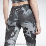 نحيف أسود طماق مطبوعة myt Reebok 0NZ0F755 - Image 4