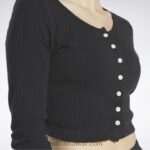 نحيف أسود قميص كلاسيكي بأكمام طويلة Reebok 0NZ0F782 - Image 4