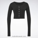 نحيف أسود قميص كلاسيكي بأكمام طويلة Reebok 0NZ0F782 - Image 7