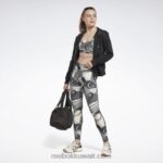 نحيف أسود لوكس أداء طماق Reebok 0NZ0F946