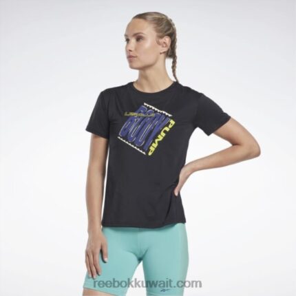 نحيف أسود لي ميلز بودي بومب أكتيفشيل تي شيرت رياضي Reebok 0NZ0F766