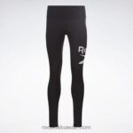 نحيف أسود ليقنز بشعار الماركة Reebok 0NZ0F818 - Image 6
