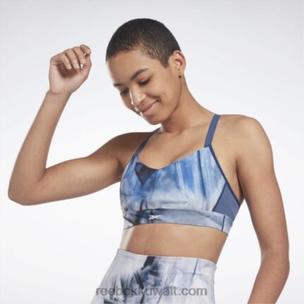 نحيف الأزرق الأساسي لوكس حمالة صدر رياضية مطبوعة بحمالات رفيعة Reebok 0NZ0F873