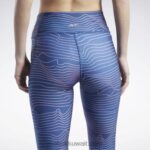 نحيف الباتيك الأزرق تشغيل طماق مطبوعة Reebok 0NZ0F960 - Image 5