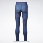 نحيف الباتيك الأزرق تشغيل طماق مطبوعة Reebok 0NZ0F960 - Image 7