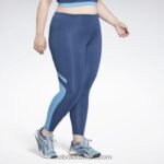 نحيف الباتيك الأزرق طماق شبكة جاهزة للتمارين الرياضية (حجم كبير) Reebok 0NZ0F810