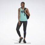 نحيف البط البري شبه الكلاسيكي ليه ميلز تانك توب بودي كومبات أكتيفشيل برسومات Reebok 0NZ0F552 - Image 2