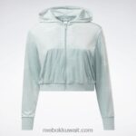 نحيف الرمادي الساحلي كنزة كلاسيك انرجي كيو 4 قطيفة بسحاب (مقاس كبير) Reebok 0NZ0F899 - Image 9