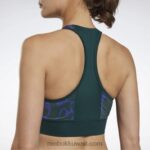 نحيف الغابة الخضراء تشغيل حمالة صدر رياضية مطبوعة Reebok 0NZ0F690 - Image 5