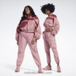 نحيف الوردة الرملية سترة كاردي ب الساتان المنسوجة Reebok 0NZ0F170 - Image 4
