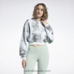نحيف حكيم خفيف سويت شيرت بسحّاب كلاسيكي بطبعة بقع سحابة Reebok 0NZ0F841