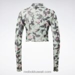 نحيف حكيم خفيف قميص شبكي بأكمام طويلة وطبعة أزهار كلاسيكية Reebok 0NZ0F750 - Image 8