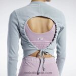 نحيف رمادي نقي 3 قميص ملفوف بأكمام طويلة مضلع صبغ طبيعي كلاسيكي Reebok 0NZ0F619 - Image 6