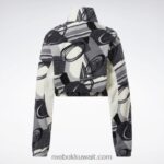 نحيف رمادي نقي 5 كنزة شتوية كلاسيكية بطبعة نصف سحاب Reebok 0NZ0F848 - Image 9