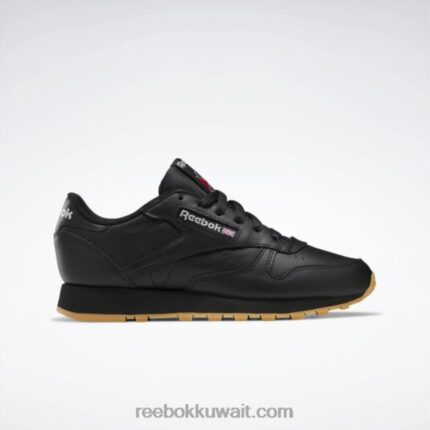 نحيف كور أسود / رمادي نقي 5 / ريبوك صمغ المطاط 03 أحذية جلدية كلاسيكية Reebok 0NZ0F193