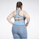 نحيف لائحة زرقاء حمالة صدر لوكس ريسر مبطنة بألوان متداخلة (حجم كبير) Reebok 0NZ0F832 - Image 4